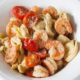 Scampi Shrimp over Tortellini