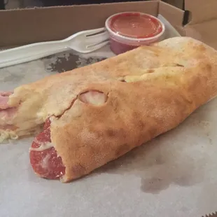 Small calzone...HUGE!  Very good