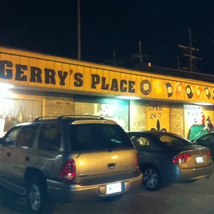 cars parked in front of the store