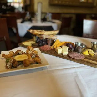 Red fish and charcuterie board