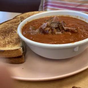 Tomato Bacon Soup and Grilled Cheese