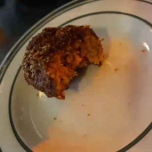 Cut of the ham balls, very good
