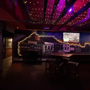 a bar with a pool table