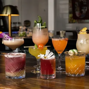 a variety of cocktails