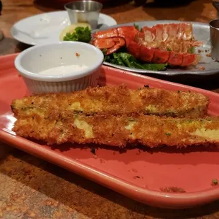 Lobster bites - gone  Fried Zucchini  - very good