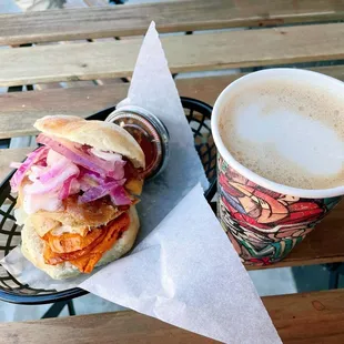 Pork Sando and a latte - delicious!