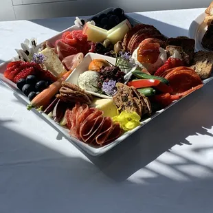 Charcuterie board for a tasting