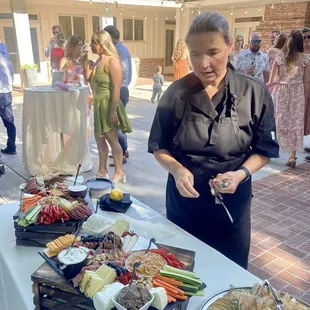 Making sure the charcuterie boards are ready to go.