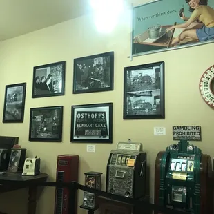 a wall of memorabilia