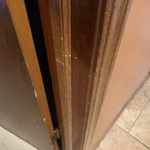 Example of door damage throughout our house