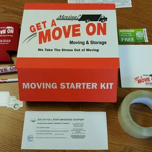 free moving starter kit to all on site estimates.