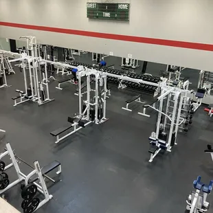Great selection of machines and free weights.