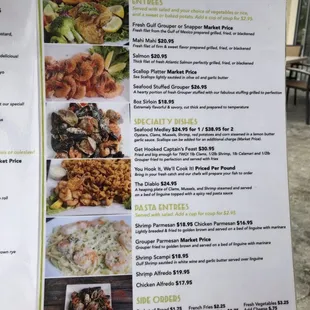 a menu for a restaurant