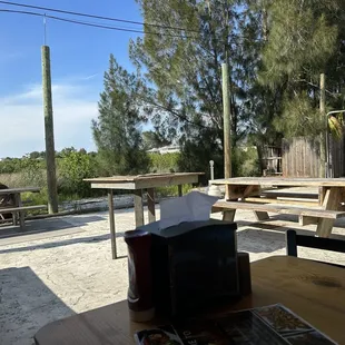 a view of a picnic area