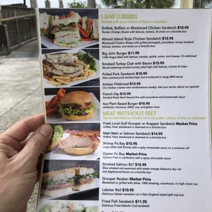 menu, sandwiches