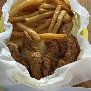 Chicken strips and fries