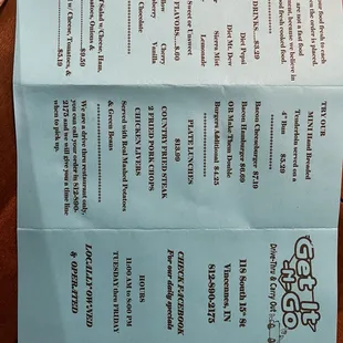 Menu Jan 2025