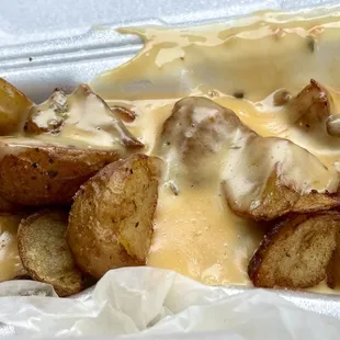Fried Potatoes with Queso