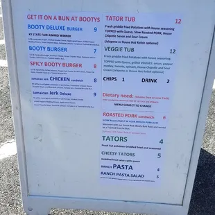 menu