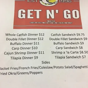 Some of their menu