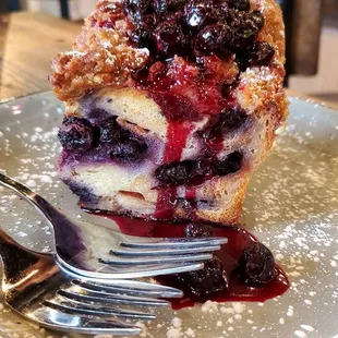 Bread pudding, today's flavor blueberry