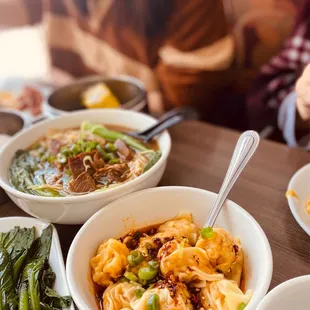 a variety of food items on a table