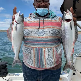 Corey and a couple nice Folsom landlocked kings 4/21