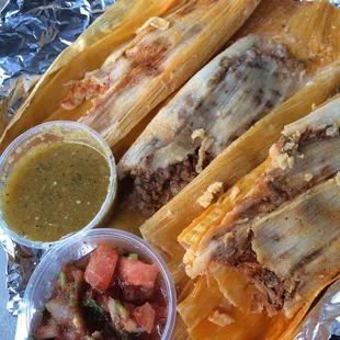 Everything is homemade!  Ground beef, chicken and pork.