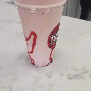 It's a healthy strawberry protein shake