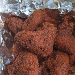 Deep fried lemon pepper hot whole wings