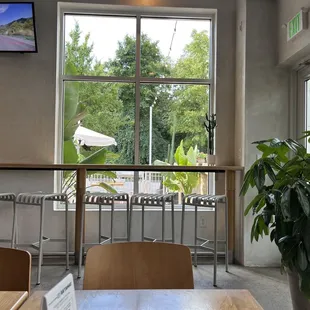 a view of the patio from the bar