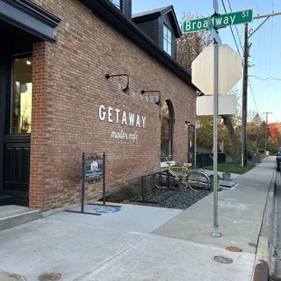 the entrance to getaway motor cafe