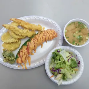 &quot;Pick A Roll&quot; Special.  Pick any roll from our specialty sushi menu - our Roll Special comes with Shrimp &amp; Veg Tempura, Salad &amp; Miso Soup.