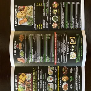 2018 Revised Menu (interior view)