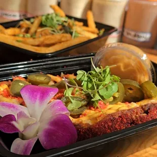 Mac &amp; Cheetos Egg Roll w/ Peach-Mango Seasoned Fries!