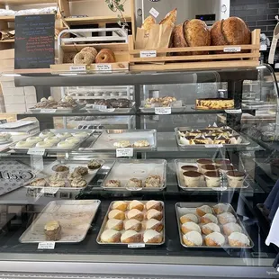 a display of baked goods