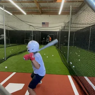 hitting in the 50' cage