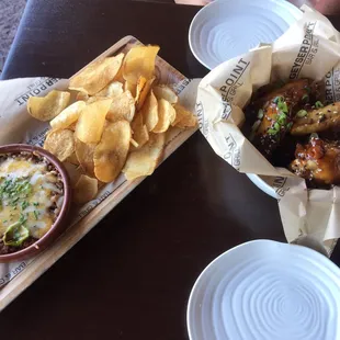 Brisket Dip and Teriyaki Chicken Wings