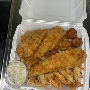 3Pcs Trout w/ Fries &amp; Slaw