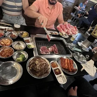 a table full of food