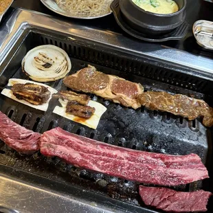 Beef fingers,  giant beef short rib and chuck flaps.