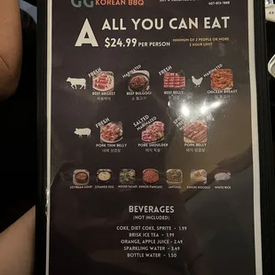 Menu A AYCE