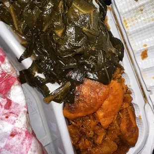 Collard Greens and yams