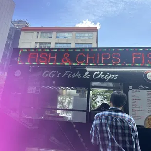 Ordering at truck window