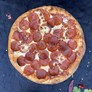 a pepperoni pizza