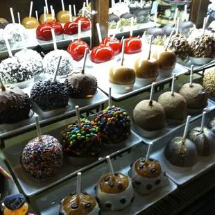 a variety of caramels