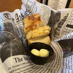 Warm bread with buttet