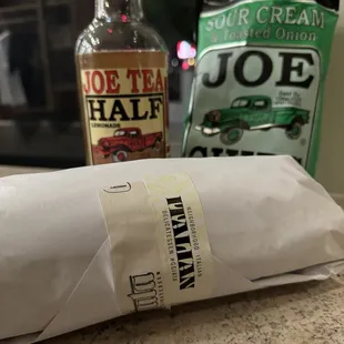 Sandwich in wrapper