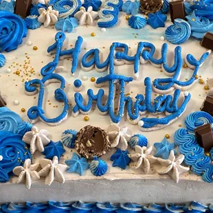 1/4  sheet 3 leches cake with chocolate topping.