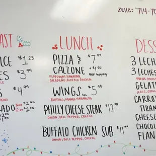 menu in christmas season